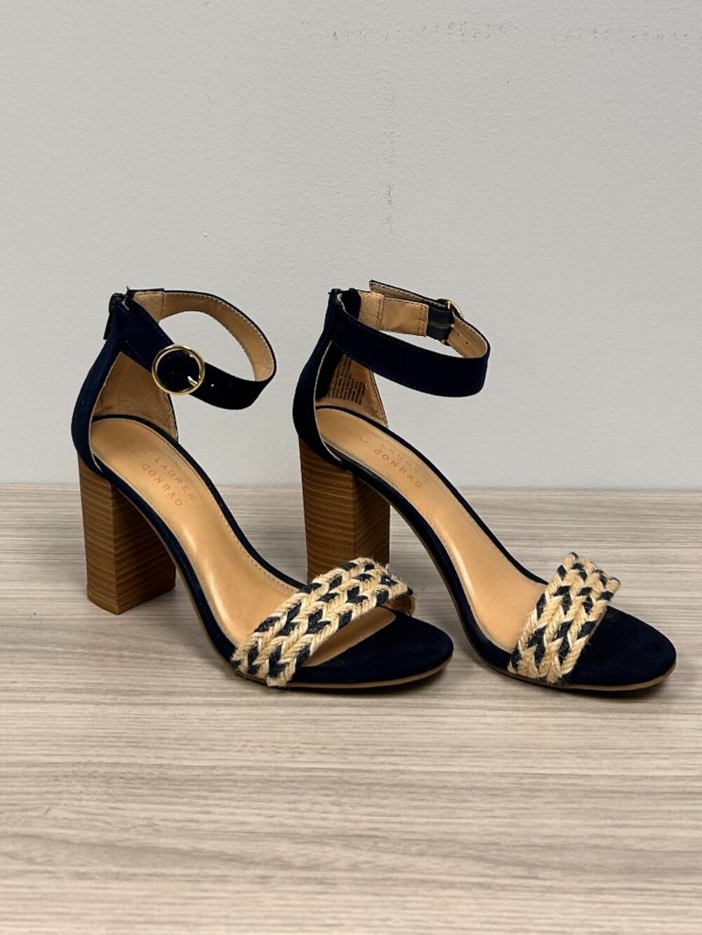 LC Lauren Conrad Navy Blue Heels Size 6.5